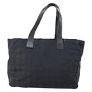 CHANEL New travel line Tote Bag Nylon Black gold CC Auth 146789-2