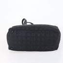 CHANEL New travel line Tote Bag Nylon Black gold CC Auth 146789-5