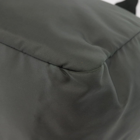 PRADA Tote Bag Nylon 2way Khaki Silver Auth 146790