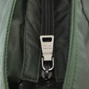 PRADA Tote Bag Nylon 2way Khaki Silver Auth 146790-9