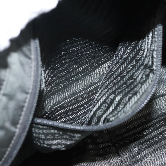 PRADA Tote Bag Nylon 2way Khaki Silver Auth 146790