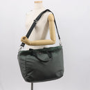 PRADA Tote Bag Nylon 2way Khaki Silver Auth 146790-25