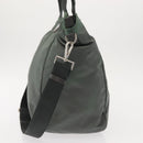 PRADA Tote Bag Nylon 2way Khaki Silver Auth 146790-3