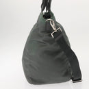 PRADA Tote Bag Nylon 2way Khaki Silver Auth 146790-4