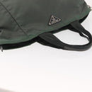 PRADA Tote Bag Nylon 2way Khaki Silver Auth 146790-6
