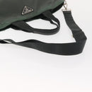 PRADA Tote Bag Nylon 2way Khaki Silver Auth 146790-8