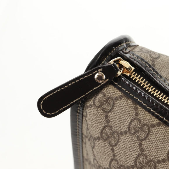 GUCCI GG Supreme Hand Bag PVC Beige Gold 190259 Auth 146791V