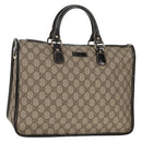 GUCCI GG Supreme Hand Bag PVC Beige Gold 190259 Auth 146791V-1