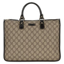 GUCCI GG Supreme Hand Bag PVC Beige Gold 190259 Auth 146791V-13