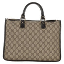GUCCI GG Supreme Hand Bag PVC Beige Gold 190259 Auth 146791V-2