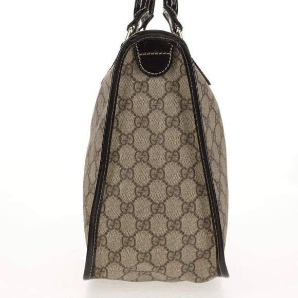 GUCCI GG Supreme Hand Bag PVC Beige Gold 190259 Auth 146791V