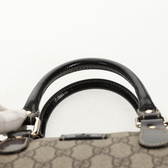 GUCCI GG Supreme Hand Bag PVC Beige Gold 190259 Auth 146791V