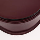 CARTIER Must Line Shoulder Bag Leather Bordeaux Gold Auth 146793-9