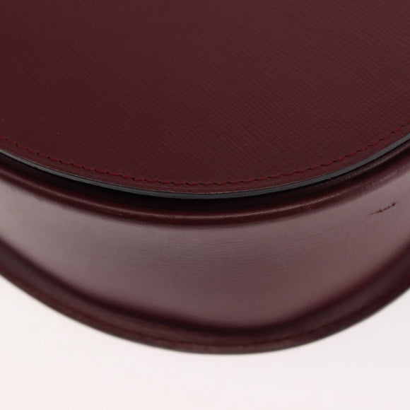 CARTIER Must Line Shoulder Bag Leather Bordeaux Gold Auth 146793