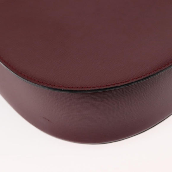 CARTIER Must Line Shoulder Bag Leather Bordeaux Gold Auth 146793