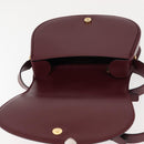 CARTIER Must Line Shoulder Bag Leather Bordeaux Gold Auth 146793-10