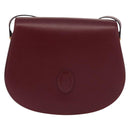 CARTIER Must Line Shoulder Bag Leather Bordeaux Gold Auth 146793-13
