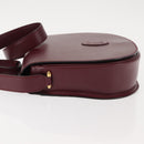 CARTIER Must Line Shoulder Bag Leather Bordeaux Gold Auth 146793-4