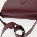 CARTIER Must Line Shoulder Bag Leather Bordeaux Gold Auth 146793-6