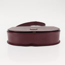 CARTIER Must Line Shoulder Bag Leather Bordeaux Gold Auth 146793-5