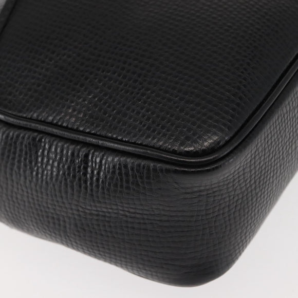 Christian Dior Shoulder Bag Leather Black Gold Auth 146794