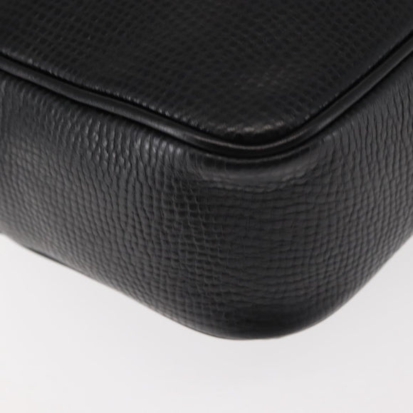 Christian Dior Shoulder Bag Leather Black Gold Auth 146794