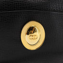 Christian Dior Shoulder Bag Leather Black Gold Auth 146794-17