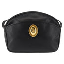 Christian Dior Shoulder Bag Leather Black Gold Auth 146794-13