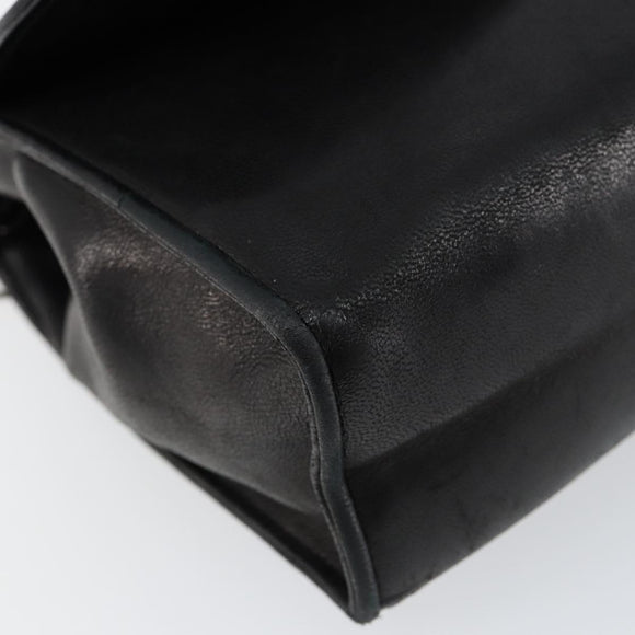 CHANEL COCO Mark Chain Shoulder Bag Lamb Skin Vintage Black CC Auth 146795