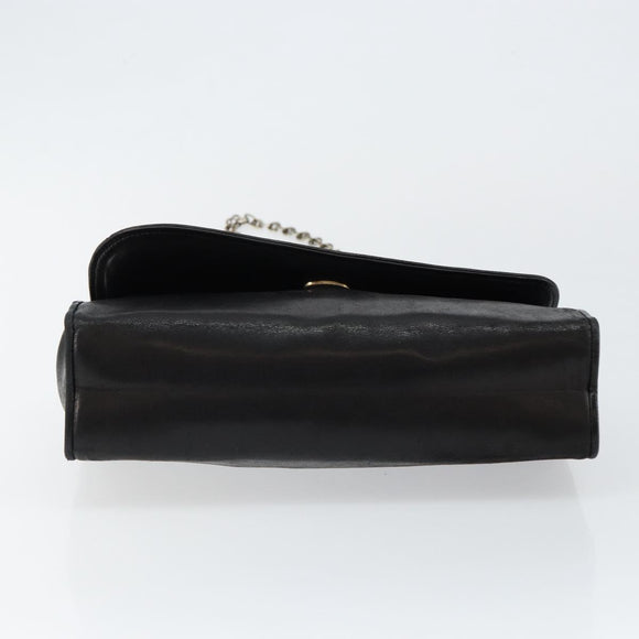 CHANEL COCO Mark Chain Shoulder Bag Lamb Skin Vintage Black CC Auth 146795