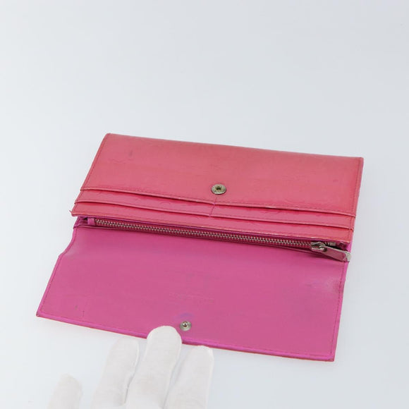 Christian Dior Trotter Canvas Wallet Enamel Pink Auth 146802