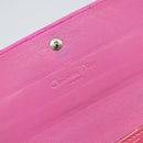 Christian Dior Trotter Canvas Wallet Enamel Pink Auth 146802-18