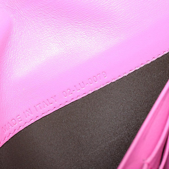 Christian Dior Trotter Canvas Wallet Enamel Pink Auth 146802