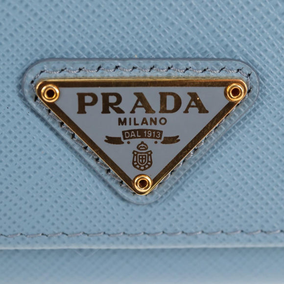 PRADA Long Wallet Safiano leather Light Blue Auth 146803V