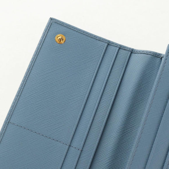 PRADA Long Wallet Safiano leather Light Blue Auth 146803V