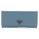 PRADA Long Wallet Safiano leather Light Blue Auth 146803V-13