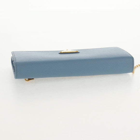 PRADA Long Wallet Safiano leather Light Blue Auth 146803V