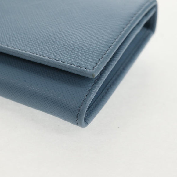 PRADA Long Wallet Safiano leather Light Blue Auth 146803V