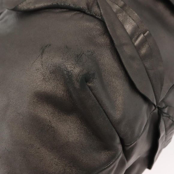 PRADA Tote Bag Leather Gray Silver Auth 146806