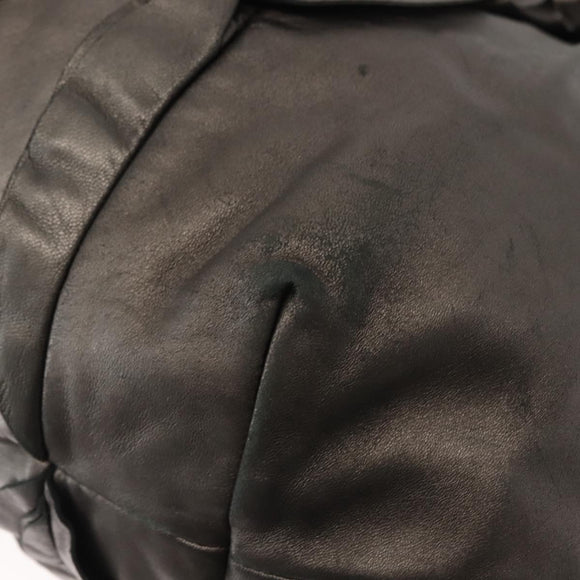 PRADA Tote Bag Leather Gray Silver Auth 146806