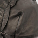 PRADA Tote Bag Leather Gray Silver Auth 146806-16