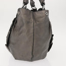 PRADA Tote Bag Leather Gray Silver Auth 146806-3