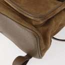 GUCCI Bamboo Backpack Suede Brown Gold 003 58 0016 Auth 146807-17