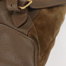 GUCCI Bamboo Backpack Suede Brown Gold 003 58 0016 Auth 146807-19