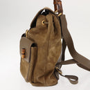 GUCCI Bamboo Backpack Suede Brown Gold 003 58 0016 Auth 146807-3