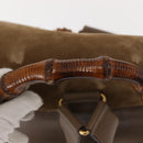 GUCCI Bamboo Backpack Suede Brown Gold 003 58 0016 Auth 146807-7