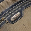 FENDI Zucca Canvas Handtas Bruin Zwart goud Auth 146809-18