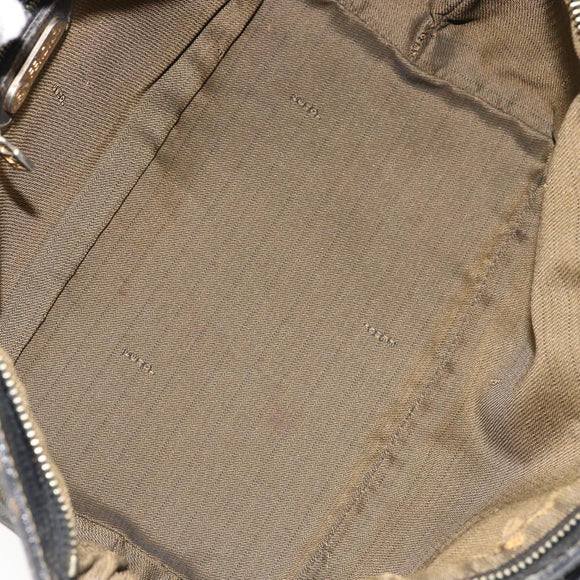 FENDI Zucca Canvas Handtas Bruin Zwart goud Auth 146809