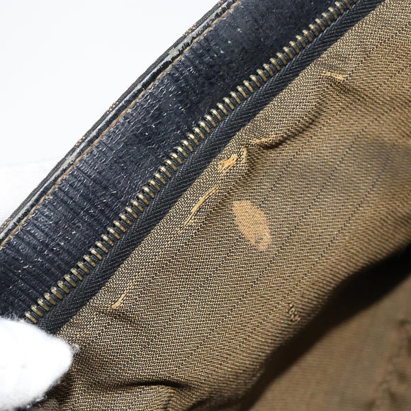 FENDI Zucca Canvas Hand Bag Brown Black gold Auth 146809