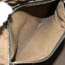 FENDI Zucca Canvas Hand Bag Brown Black gold Auth 146809-21